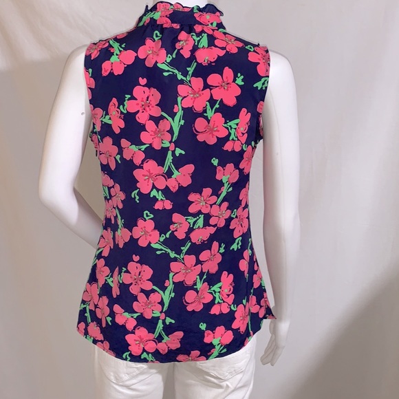 Lilly Pulitzer Allison Floral Ruffle Sleeveless Top, EU condition, size XS - Picture 5 of 10